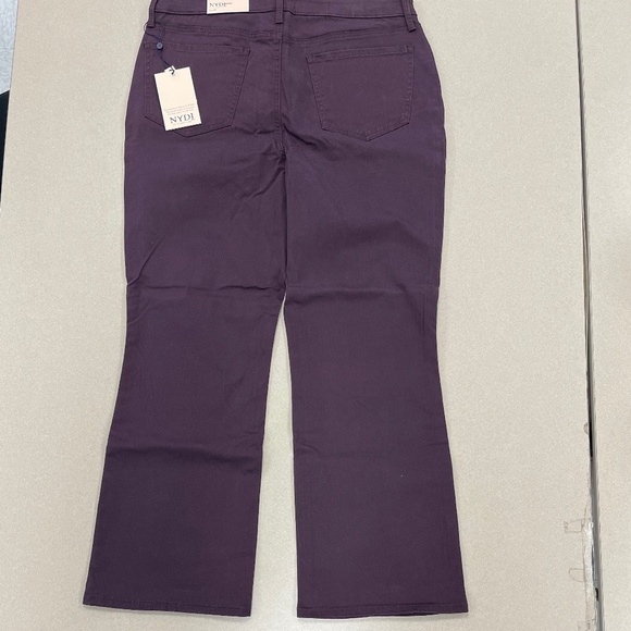 NYDJ Relaxed Flare Stretch Sateen Jeans - Eggplant - Size 12 - NWT - Picture 2 of 9